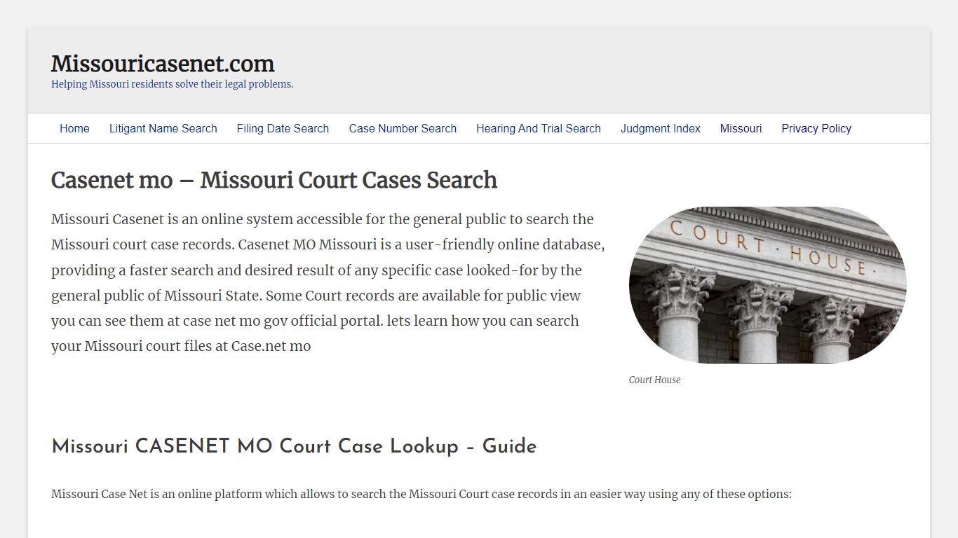 Casenet (mo) Missouri - Casenet.com